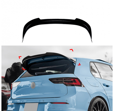 Alerón de techo AutoStyle (tapa del alerón) compatible con Volkswagen Golf VIII HB 3/5 puertas Clubsport/GTi R 2020- (ABS negro