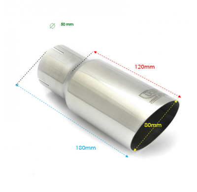 Cola De Escape Ulter Sport Redondo ø80mm Inclinado - Longitud 180mm - Instalación ->50mm - Inox