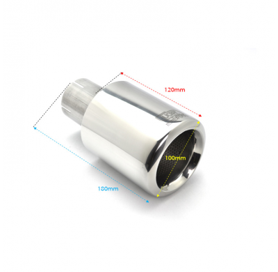 Cola De Escape Ulter Sport Redondo ø100mm Llanta Grande - Longitud 180mm - Instalación ->50mm - Inox