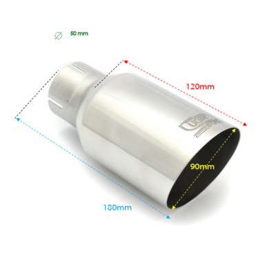 Cola De Escape Ulter Sport Redondo ø90mm Inclinado - Longitud 180mm - Instalación ->50mm - Inox