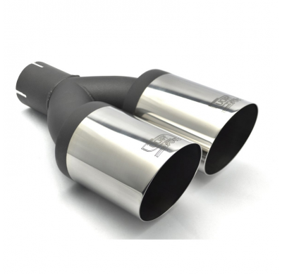 Cola De Escape Ulter Sport Doble Redondo ø90mm Inclinado - Longitud 290mm - Instalación ->50mm - Inox