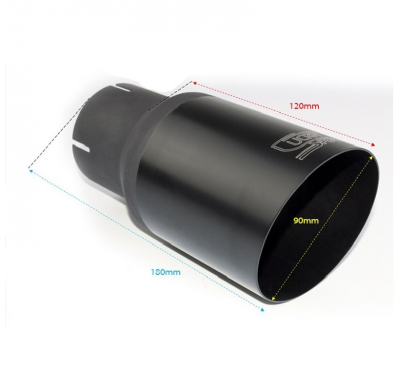 Cola De Escape Ulter Sport Redondo ø90mm Inclinado - Longitud 180mm - Instalación ->55mm - Inox Negro