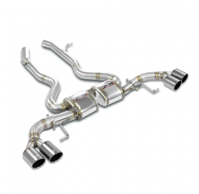 Rear exhaust "Race" Right OO90 + Left OO90 "Gun Metal Grey" Sistema 100% de acero inoxidable, kit de silenciador trasero para el