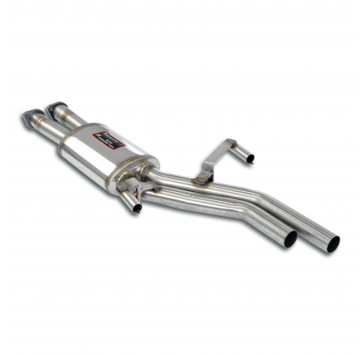 Silencioso central Sistema de escape trasero "Cat.-back" 100% de acero inoxidable, sobredimensionado 2 x Ø50 mm - Para parachoqu