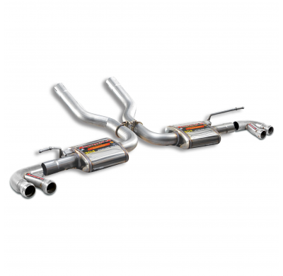 Escape trasero "Racing" derecho - izquierdo + "Y-Pipe" para tubos de escape OEM Silencioso trasero para colas de escape OEM  POR
