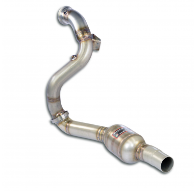 Tubo de escape izquierdo + convertidor catalítico metálico (reemplaza el precatalizador) Sistema 100% Acero Inox 2 x Ø70mm MERCE