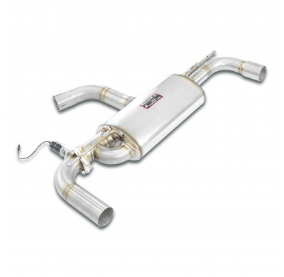 Silencioso trasero Derecho-Izquierdo Sistema 100% de acero inoxidable, sobredimensionado Ø80mm -> Ø76mm, sección trasera con vál