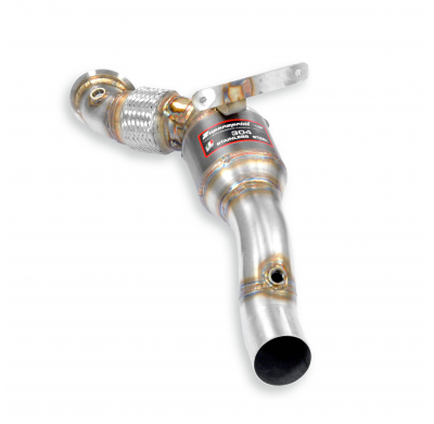 Downpipe Left + Metallic catalytic converter    Kit de tubo de bajada 100% acero inoxidable para el sistema Cat-Back de serie. F