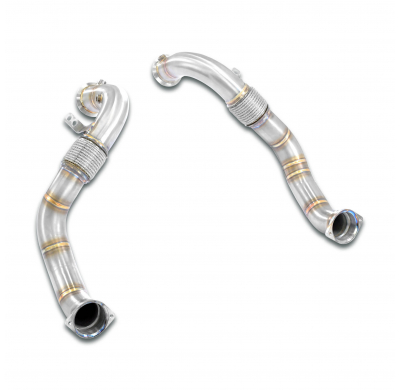 Kit de tubo de escape turbo derecho - izquierdo (reemplaza los catalizadores primario y secundario) Compatible con los catalizad