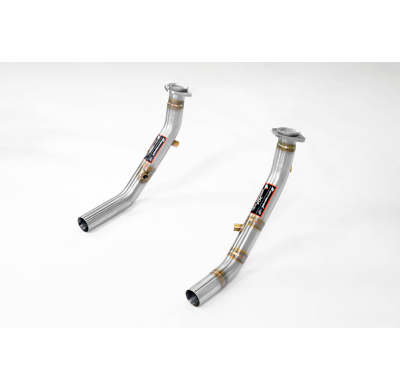 Kit de tubo de bajada derecho - izquierdo (elimina el catalizador) Sistema 100% de acero inoxidable, tamaño extragrande 2 x Ø60