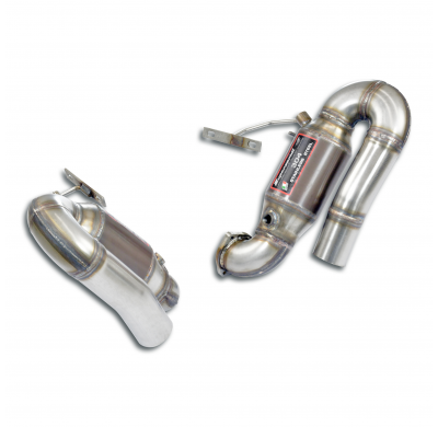 Catalizador metalico Derecho-Izquierdo  Sistema completo 100% de acero inoxidable con salida central - (Para parachoques 997 GT3