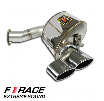 Silencioso trasero "F1 Race" 120x80 ALTERNATIVA:Sistema 100% Acero Inox para silencioso central OEM MERCEDES R230 SL 65 AMG Blac