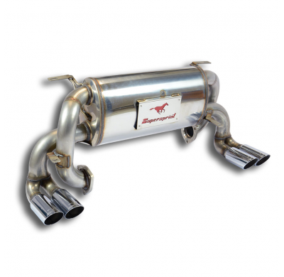 Silencioso trasero Derecho-Izquierdo OO70 Left Sistema 100% de acero inoxidable, tamaño extragrande 2 x Ø65 mm - Solo kit comple