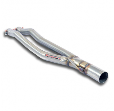 Tubo central "Y-Pipe" Derecho-Izquierdo Sistema de escape doble de acero inoxidable 100%, sobredimensionado: 1 x Ø80 mm - 2 x Ø