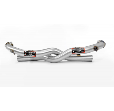 Kit tubo delantero Derecho-Izquierdo (Reemplaza catalizador) Sistema 100% de acero inoxidable, sobredimensionado 2 x Ø63,5 mm, p
