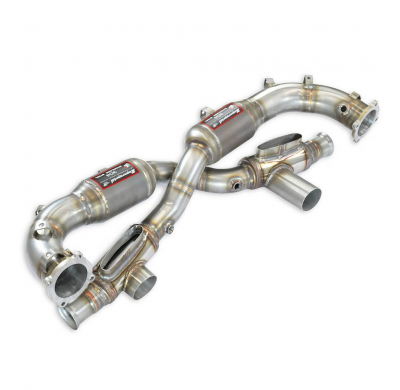 Front Metallic catalytic Right - Left 100CPSI(Con intercambiadores de calor) Sistema 100% de acero inoxidable, 2 x Ø60 mm PORSCH