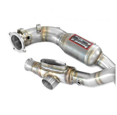 Front Metallic catalytic Right - Left 100CPSI(Con intercambiadores de calor) Sistema 100% de acero inoxidable, 2 x Ø60 mm PORSCH