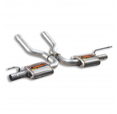 Escape trasero "Racing" derecho - izquierdo + "Y-Pipe" para tubos de escape OEM Silencioso trasero para colas de escape OEM  POR