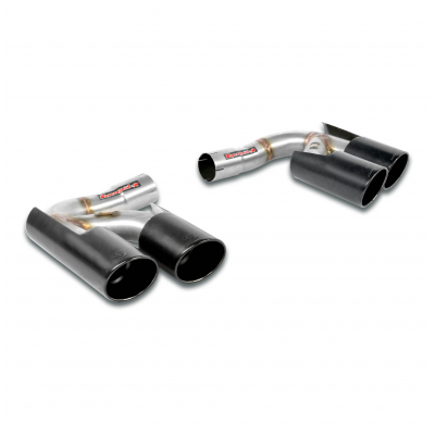Escape trasero "Racing" derecho - izquierdo OO100 "Gris metalizado" Sistema 100% Acero Inox 2 x Ø60mm Solo sistema completo PORS