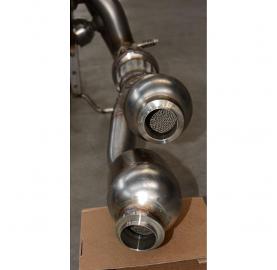 Tubo "Y-Pipe" izquierdo con catalizador metalico Sistema 100% Acero Inox 2 x Ø76mm LAMBORGHINI AVENTADOR SVJ Coupè V12 (770 CV)