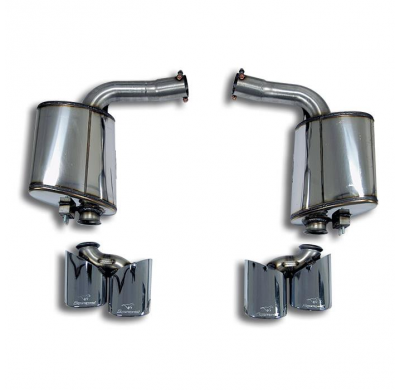 Escape trasero izquierdo 120x80 ALTERNATIVA:Sistema 100% Acero Inox para silencioso central OEM MERCEDES R230 SL 65 AMG Black Se