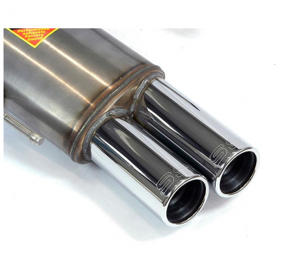 Silencioso trasero OO76 + Tubo de conexión Acero 409 ALTERNATIVA: Sistema para colectores y catalizadores OEM FIAT GRANDE PUNTO