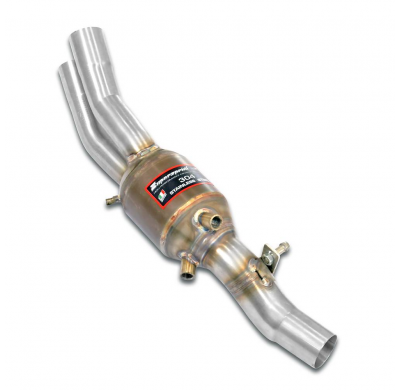 Catalizador metalico delantero derecho Sistema completo 100% de acero inoxidable, tamaño extragrande 2 x Ø60 mm - Solo kit compl