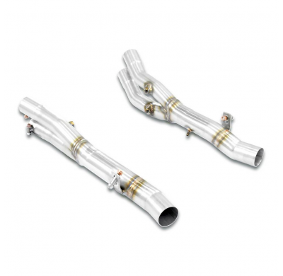 Kit tubos delanteros Derecho-Izquierdo Sistema 100% de acero inoxidable - Kit de silenciador trasero con válvulas, 100% acero in