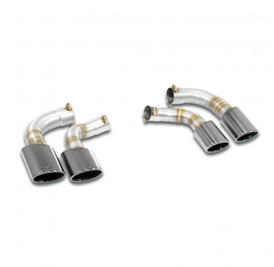 Kit de 4 colas de escape derecho - izquierdo 120x80 "Gun Metal Grey" Sistema "Cat.-back" 100% de acero inoxidable BENTLEY BENTAY