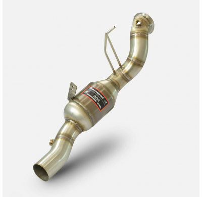 Tubo de bajada derecho + catalizador metálico Kit de tubo de escape descendente 100% Inox - (elimina el catalizador + GPF) MASER