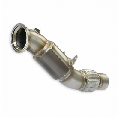 Turbo downpipe + catalizador metalico 200CPSI Sistema 100% de acero inoxidable - Bajante con conexión mediante abrazadera en V.