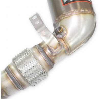 Kit turbo bajante + Catalizador metalico izquierdo Acepta el sistema "Cat.-Back" de serie Kit de tubo de bajada 100% acero inoxi