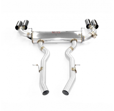 Rear exhaust "Gun Metal Grey" Right OO90 - Left OO90 con válvula Sistema 100% de acero inoxidable - (Elimina el filtro de partíc