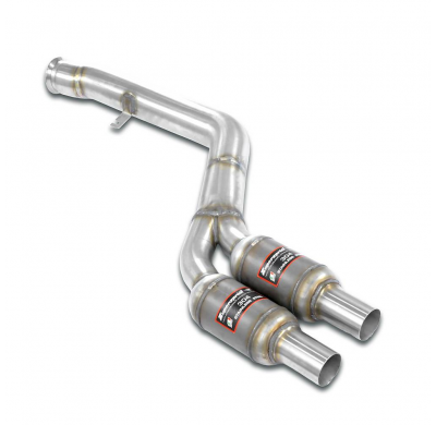 Catalizador metalico delantero Derecho-Izquierdo Sistema 100% de acero inoxidable - (Elimina el filtro de partículas de aceite)
