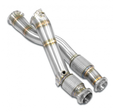 Turbo downpipe kit(Replaces pre-catalytic) Sistema 100% de acero inoxidable: elimina el catalizador primario. BMW F97 X3 M Compe