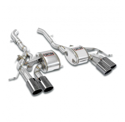 Kit de silenciadores traseros derecho OO100 + izquierdo OO100 "Gris metalizado" con válvulas Kit de escape trasero 100% de acero