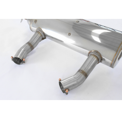 Escape trasero derecho - izquierdo con válvula (para tubos de escape OEM) Sistema "J-Pipe" - (Sección transversal de 100 mm - Cu