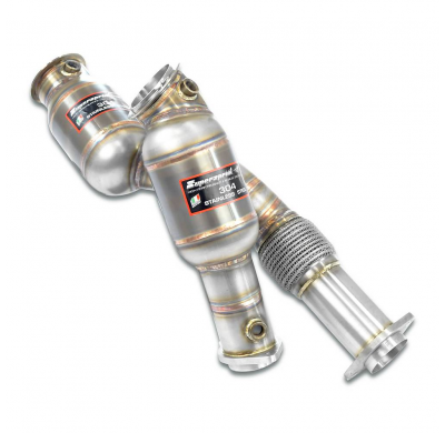 Tubo de escape descendente + catalizador metálico derecho - izquierdo Acero inoxidable 100% - Elimina el catalizador primario BM
