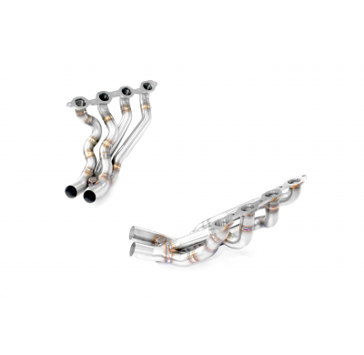 Colectores Derecho-Izquierdo Sistema 100% de acero inoxidable, sobredimensionado 2 x Ø70 mm - Para silenciador trasero OEM - Sol