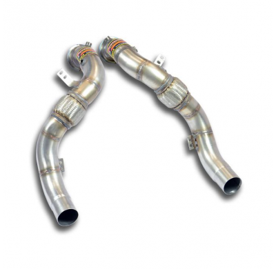 Turbo downpipe kit Derecho-Izquierdo (Reemplaza catalizador)Accepts the stock "Cat.-Back" system - BMW F86 X6 M V8 Bi-Turbo (575