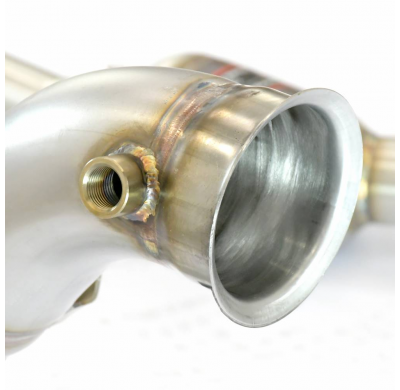 Downpipe derecho + catalizador metálico (Reemplaza pre-catalizador) Sistema 100% de acero inoxidable 2 x Ø70 mm - (Elimina el fi