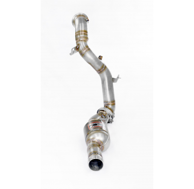 Downpipe derecho + catalizador metálico (Reemplaza pre-catalizador)   Sistema 100% Acero Inox 2 x Ø70mm MERCEDES C190 AMG GT "Bl