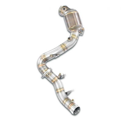 Downpipe Left + catalizador primario 200CPSI Elimina el catalizador secundario Sistema 100% de acero inoxidable 2 x Ø70 mm - Ver