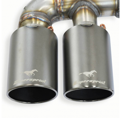 Escape trasero "Race" derecho OO100 + izquierdo OO100 "Gris metalizado" Axle Back 100% acero inoxidable BMW G87 M2 (S58 - 460 CV