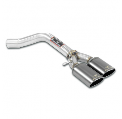 Tubo trasero derecho 100x75 "Gun Metal Grey" (Anula silencioso) Exhaust with Right + Left exit 100% Stainless Steel - Muffler de