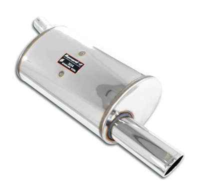 Silencioso trasero 90x70 Sistema 100% de acero inoxidable, tamaño extragrande 1 x Ø54 mm BMW E30 325e "Kat" (Sedan - Coupè - Eur