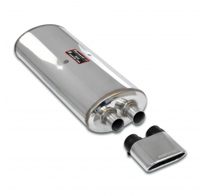 Silencioso trasero 140x60(straight exit) Sistema 100% Acero Inox, 2 x Ø45mm Solo sistema completo Hartge E30 H23 (M20 engine) Si