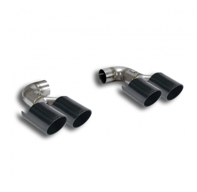 Colas de escape Derecha-Izquierda OO90 "Gun Metal Grey" Sistema 100% Acero Inox 2 x Ø76mm Turbo bajantes con catalizadores sport
