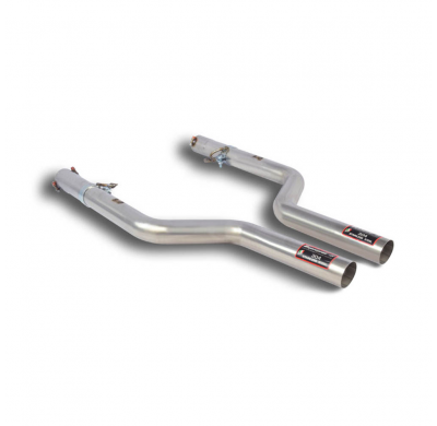 Front pipe Right - Left(Deletes secondary catalytic) Sistema 100% de acero inoxidable, sobredimensionado 2 x Ø65 mm -> 1 x Ø70 m