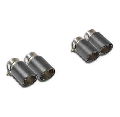 Colas de escape Derecha-Izquierda OO100  carbono Sistema Cat-back 100% Acero Inox Derecha-Izquierda tamaño grande 2 x Ø54mm Solo